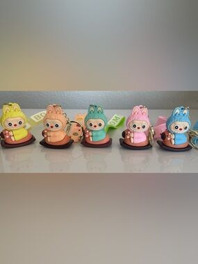 Pastel Monster Character Keychain Set